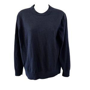 Banana Republic Mens Sweater L Navy Merino Wool Crew Neck  Barufa Looks Small
